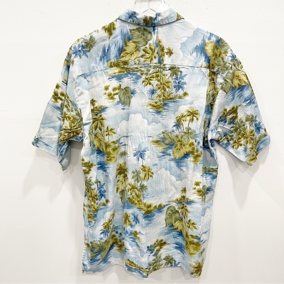 Kona Kai Button Down Hawaiian Shirt Short Sleeve Tropical Print Cotton Blend - Picture 2 of 7
